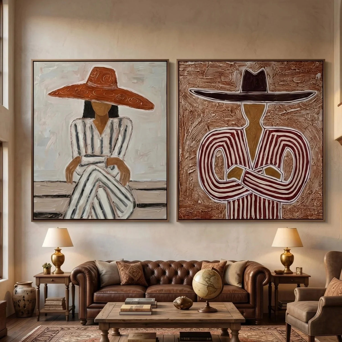 Hand-Painted Vintage Americana Wall Art Set of 2 #VA015