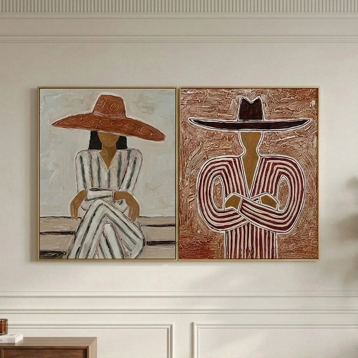 Hand-Painted Vintage Americana Wall Art Set of 2 #VA015