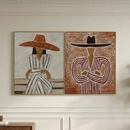 Hand-Painted Vintage Americana Wall Art Set of 2 #VA015