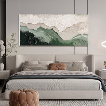 Minimalist Beach Painting Large 3D Textured Wall Art Ocean Wave Painting on Canvas Wabi-Sabi Wall Art