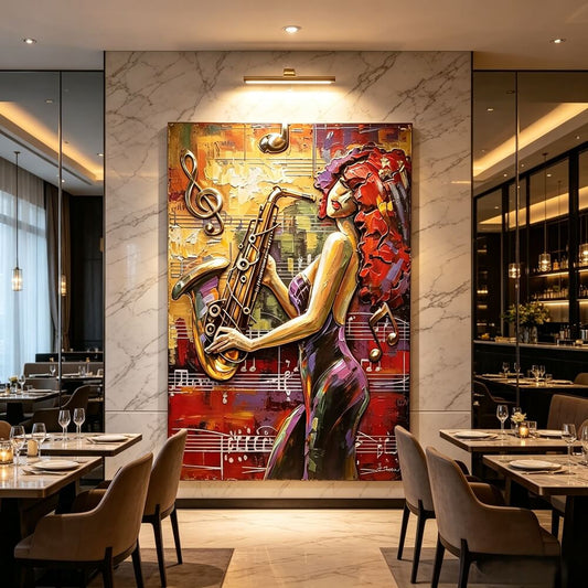 Handcrafted Jazz Saxophone Player Woman 3D Metal Wall Art Home Decor Living Room Wall Decor