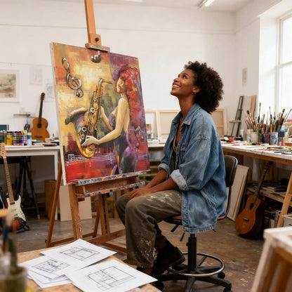 Handcrafted Jazz Saxophone Player Woman 3D Metal Wall Art Home Decor Living Room Wall Decor