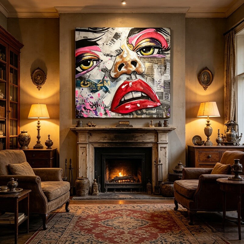 Handcrafted Abstract Pop Art Woman Face 3D Metal Wall Art Home Decor Living Room Wall Decor