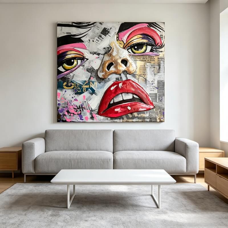 Handcrafted Abstract Pop Art Woman Face 3D Metal Wall Art Home Decor Living Room Wall Decor