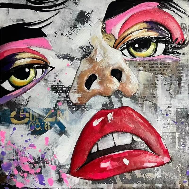 Handcrafted Abstract Pop Art Woman Face 3D Metal Wall Art Home Decor Living Room Wall Decor