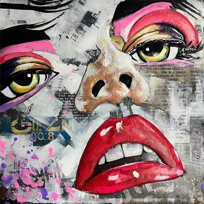 Handcrafted Abstract Pop Art Woman Face 3D Metal Wall Art Home Decor Living Room Wall Decor