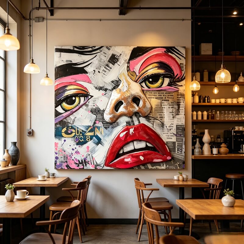 Handcrafted Abstract Pop Art Woman Face 3D Metal Wall Art Home Decor Living Room Wall Decor