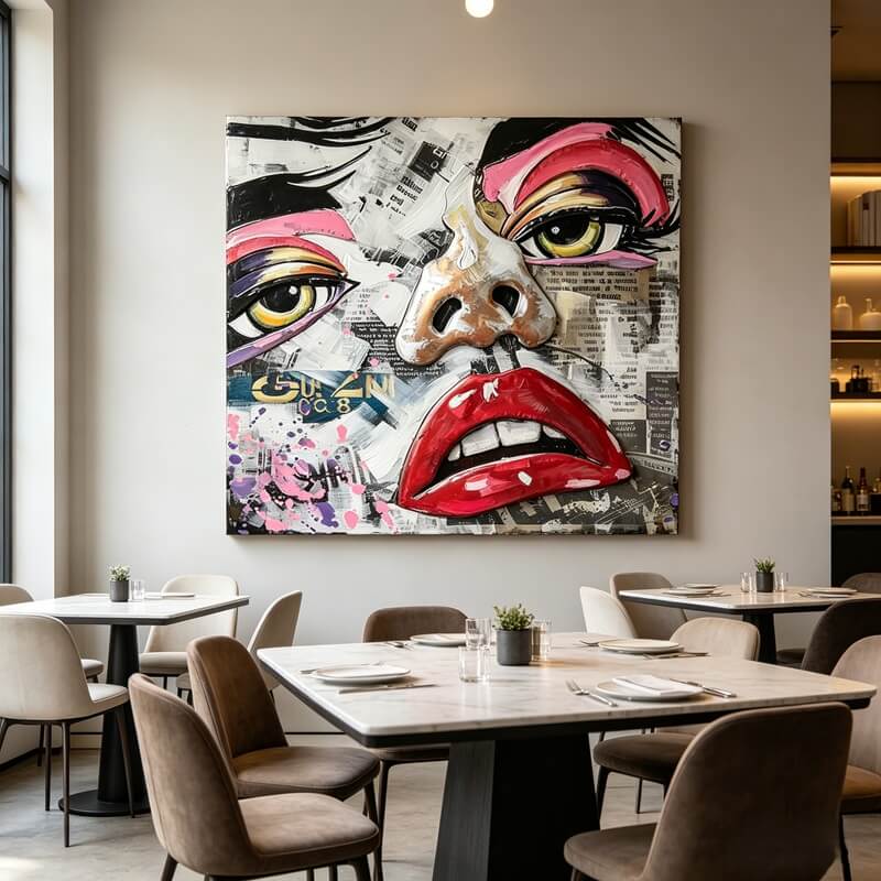 Handcrafted Abstract Pop Art Woman Face 3D Metal Wall Art Home Decor Living Room Wall Decor